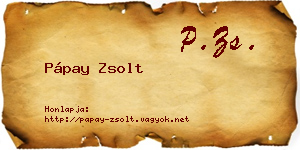 Pápay Zsolt névjegykártya